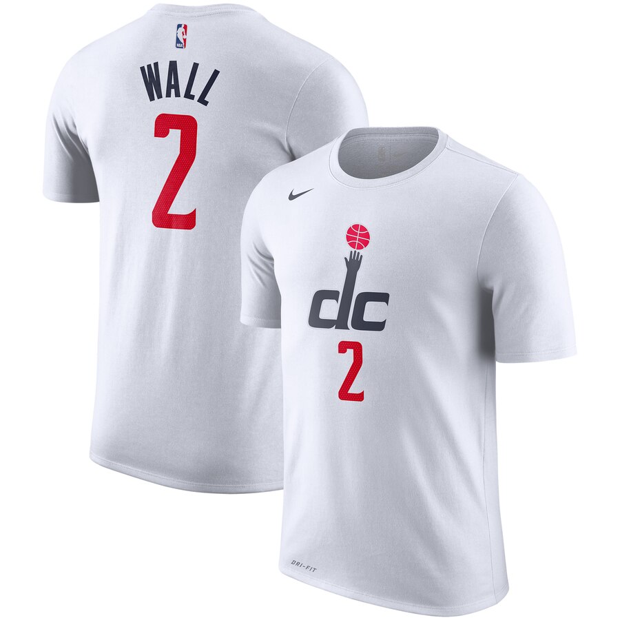 Men 2020 NBA Nike John Wall Washington Wizards White 201920 City Edition Name  Number Performance TShirt